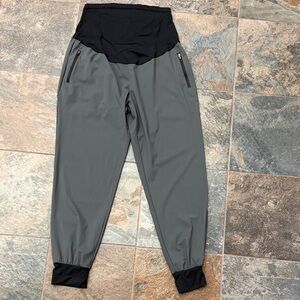 Women’s Maternity Gray and Black Jogger Pants